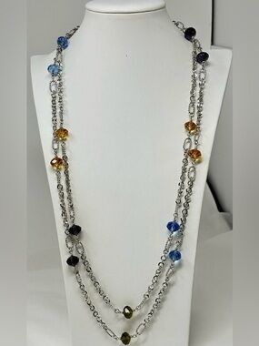 Premier Designs "Susanna" Silvertone & Glass Beads Necklace ✨
